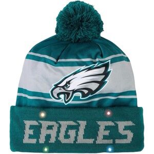 Philadelphia Eagles NFL Unisex Men Women LED Light Up Cuffed Pom-Pom Hat Beanie